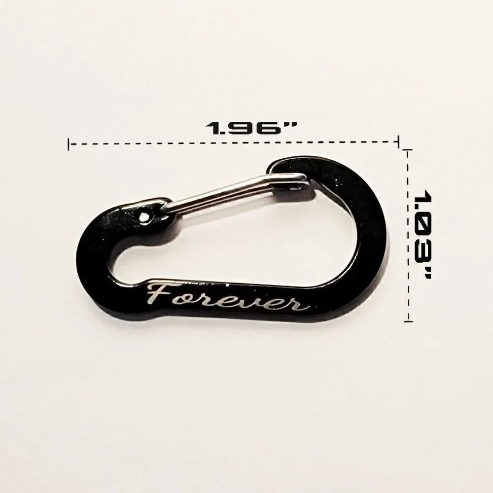 Personalized Engraved Carabiner Key Pear Shaped With Snap Hook